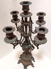 Antique Luxury Full Brass Large Five Arm Candle Holder Candlestick Decor Home picture