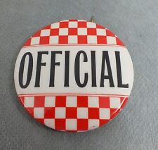 Vintage OFFICIAL Pin COUNTY FAIR Checker Board PINBACK picture