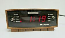 Vintage 1979 Spartus Alarm Clock Faux Wood Grain 21-3011-190 Red LED WORKS GREAT picture