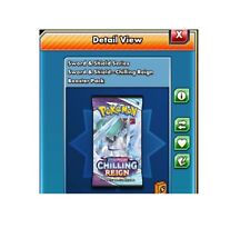 Pokemon PTCGO Chilling Reign Pack Codes x50 Instant Msg Delivery picture