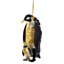 Penguin Family Articulated Cloisonne Metal Christmas Tree Ornament Bird Animal picture