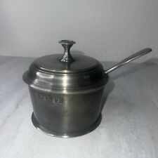 john somers brazil pewter Condiment Sugar Dish With Lid And Spoon Vintage Flaws picture