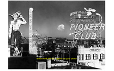 Nuclear Bomb Cloud Las Vegas PHOTO 1951 Mushroom Cloud Pioneer Club Casino Sign picture