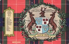 Scottish Clan Fraser Tartan Badge Arms Septs Johnston Vintage Postcard 1904-18 picture