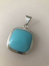 A Perfect Turquoise Sterling Silver Pendant Without any Flaws ATI Mexico 19.4g picture
