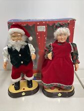 Gemmy Dancing Claus Couple Christmas North Pole  Animated W/Box Mr Mrs Works picture