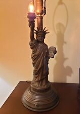 Rare Vintage 1950s Bronze Statue Of Liberty Lamp, Working, W/Original Fixtures picture