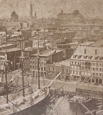 ORIGINAL NEW YORK WORLDS 1ST SKYSCRAPER UNDER CONSTRUCTION STEREOVIEW PHOTO 1874 picture