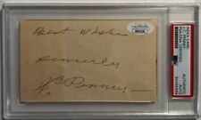 JC PENNEY SIGNED AUTOGRAPHED 3X5 INDEX CARD PSA/DNA SLABBED COA AND JSA COA picture