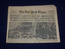 1963 NOVEMBER 26 THE NEW YORK TIMES - KENNEDY LAID TO REST IN ARLINGTON- NP 2999 picture