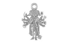 Indian Traditional Pure Silver God Panchmukhi Hanuman Pendant 23MM For Unisex picture