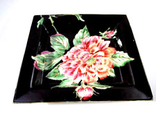 Vintage 1950's Ceramic Square Plate/Bowl French Rose Flower Bowl Dish Ceramic picture