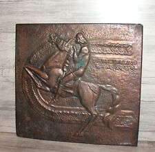 1980 Moscow Olympic games copper wall hanging plaque Equestrian sports picture