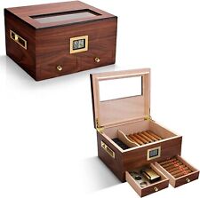 Cigar Humidor Humidifier Box with Front Digital Hygrometer Spanish Cedar Wood picture