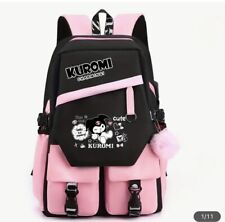 Sanrio Kuromi BackPack Bag Black Book Bag Back To School Kawaii Purse Y2K picture