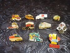 Semi Truck vintage 80's Hat Lapel Pin Lot of 11 pin back picture