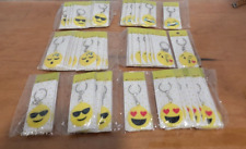 Lot of 50 + Brand New Emoji Expressions Keychain Rubber Smiley Happy Heart Faces picture