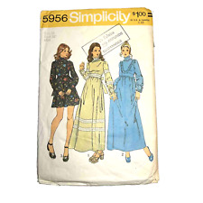 Simplicity 5956 Cottagecore Dress Maxi Stand-up Ruffle Collar Size 14 Bust 36 picture