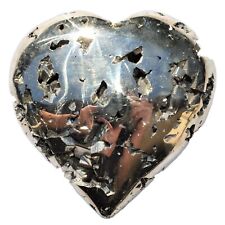 Charged AAA Golden Cocada Pyrite Crystal Puffy Heart / Palm Stone + Selenite picture
