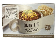 Life Is Delicious Ceramic Mug 12 oz with Built-In Side Container picture