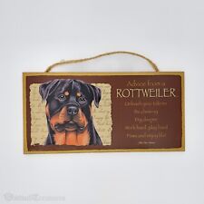 Advice from a ROTTWEILER - 5 X 10 hanging Wood Sign made in the USA picture