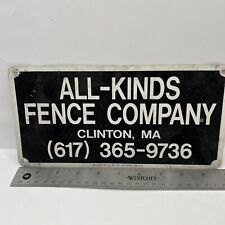 🪧👍Signs Advertising Fence METAL Vintage Man Cave ALL-KINDS FENCE COMPANY picture