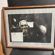 Framed SIGNED Clyde Tombaugh Photo of the 9th Planet, Pluto 21 1/2” x 17 1/2” picture