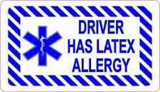 3.5x2 Driver Has Latex Allergy Magnet Magnetic Medical Vehicle Sign Bumper Decal picture