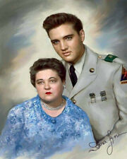 ELVIS PRESLEY PORTRAIT WITH MOTHER GLADYS Celebrity 8x10 Photo Rock & Roll King picture
