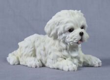 White Terrier Polystone Cute Adorable Maltese Puppy Dog Animal Figurine Decor picture