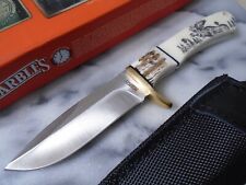 Marbles Moose Fixed Blade Skinner Bowie Knife Full Tang Stag Bone MR440 8.25