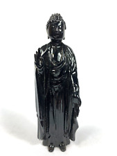 Buddha Shaka Nyorai Standing Vintage Japanese Black Lacquered Buddhist Statue picture