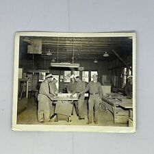 VTG Found Photo Military Men Uniform Workshop Machine Shop Undated 5