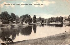 Postcard Cow Grazing Dam Upper Oconomowoc Lake Okauchee Wisconsin WI 1916   3484 picture