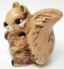 Sly Mischievous Cute Squirrel Figurine Ceramic 1970s Textured Brown Vintage picture