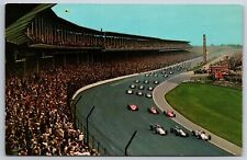 Indianapolis 500 Mile Track~Parade Lap~1967 Memorial Day Indy 500 Race~Postcard picture