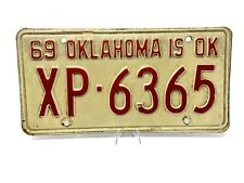 Vintage Oklahoma License Plate 1969 # XP-6365 picture