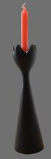 Vintage MCM Danish Black Tulip Candlestick Candle Holder 7.5in Original Label picture