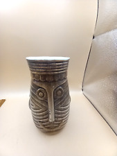 Vtg Westwood Ceramic Tiki Mug 1960's Japan Orange Cup w/ Handle Hawaii --tan picture