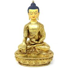 Medicine Buddah Copper 24 Karat Gold Gilded Nepali Statue 13