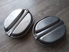 2x Vintage US Military Dinner Food Pan Tray Tin Original 1965 & 1966 picture