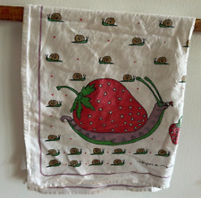 Taylor & Ng San Francisco Kitchen Tea Towel--Snails with Strawberries, Vintage picture