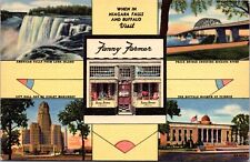Linen Postcard Fanny Farmer Candies Niagara Falls & Buffalo New York~136083 picture
