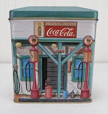 Vintage Coca Cola Gas Station Tin 1992 Felix's Filling Spot Metal Container Deco picture