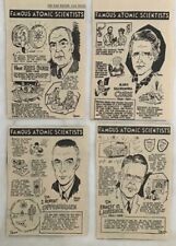 4 newspaper panels Famous Atomic Scientists - Curie, Oppenheimer, Bohr, Lawrence picture
