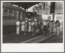 Old Photo, 1930's People waiting to get on streetcar. Terminal, Oklahoma City picture