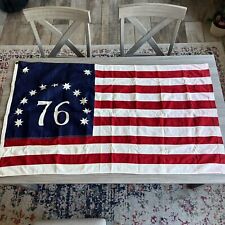 Vintage Bicentennial Cotton '76 American Flag 3x5 Sewn Unbranded picture