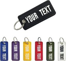 Personalized Keychain Text Embroidered Keyring Car Bike Tag Double-sided 8.5cm picture