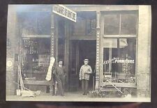 REAL PHOTO HILLSDALE MICHIGAN DOWNTOWN FURNITURE STORE POSTCARD COPY picture