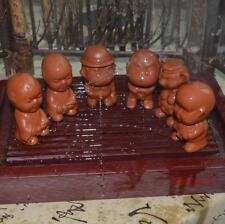 6pcs/lot Yixing Purple Clay Tea Pet Mini Pee Doll Water Spray Tea Play Monk Boy picture